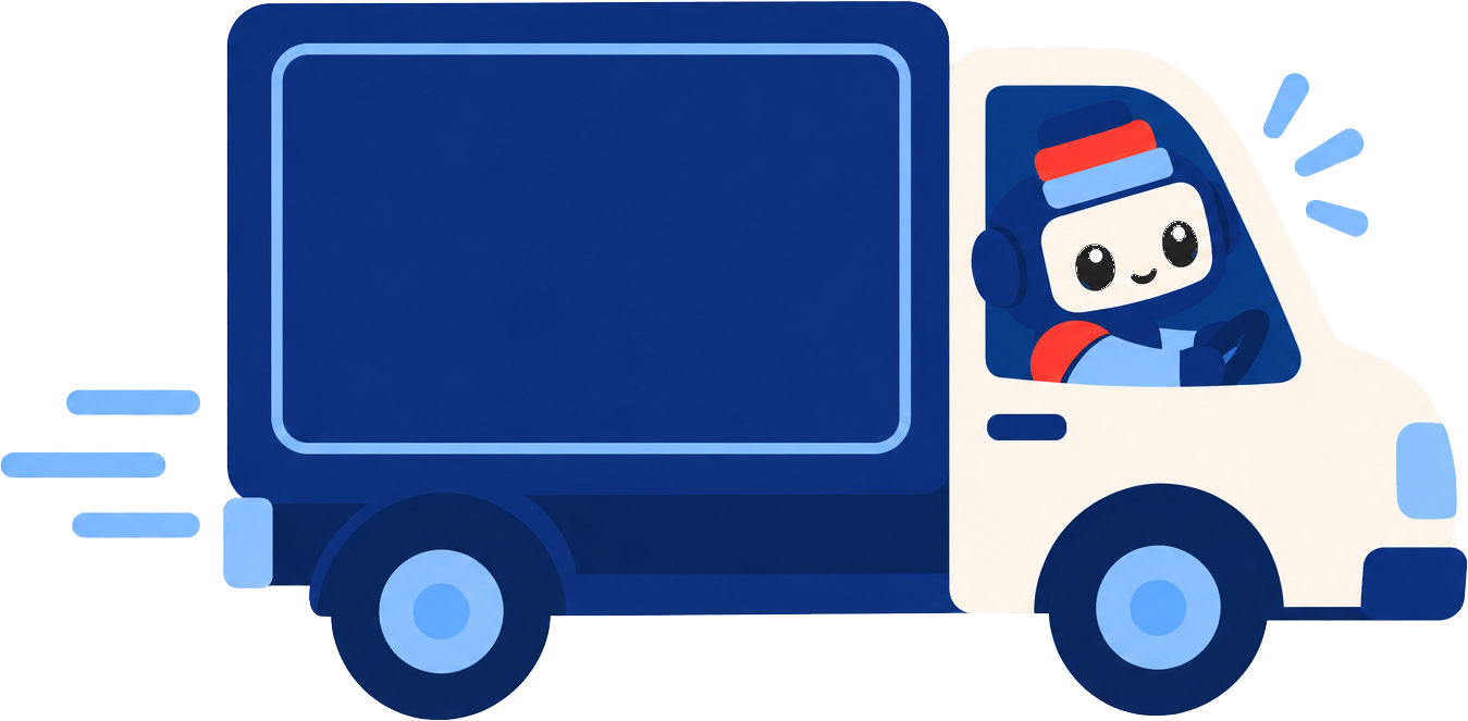 Ace driving a moving truck